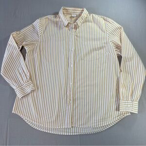 GAP Men’s XL Yellow White Stripe Button Up Shirt Long Sleeve